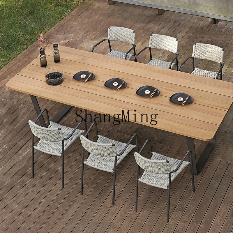 CL table and chairs courtyard garden open-air balcony leisure rattan chair combination terrace rattan weaving