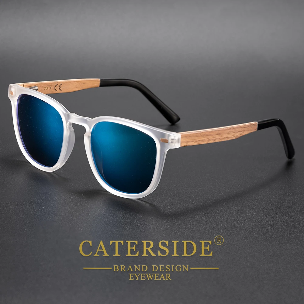 

CATERSIDE Новые мужские круглые солнцезащитные очки в стиле ретро с дужками из массива дерева, оправа «пилот», солнцезащитные очки для женщин, ретро-очки для активного отдыха и путешествий, защита от УФ-излучения UV400