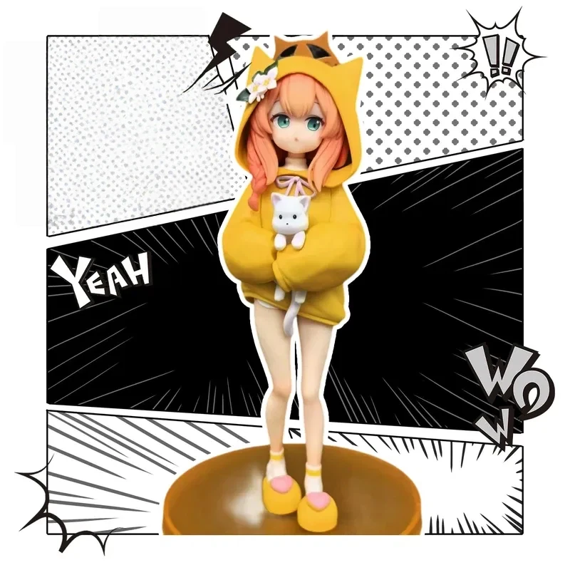 

Фигурка Ироха Мари из Blue Archive, с кошачьими ушками, в худи, аниме-девушка, ПВХ-модель, украшение для рабочего стола, коллекционная, милая игрушка, подарок для фанатов, 19 см