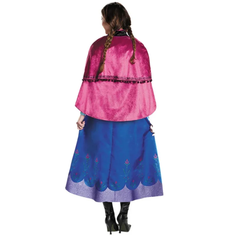 Vestido de Anna para adultos, fiesta de juegos de rol de Halloween, vestido de princesa, disfraz de fiesta de Navidad, disfraz de Halloween, peluca de Cosplay