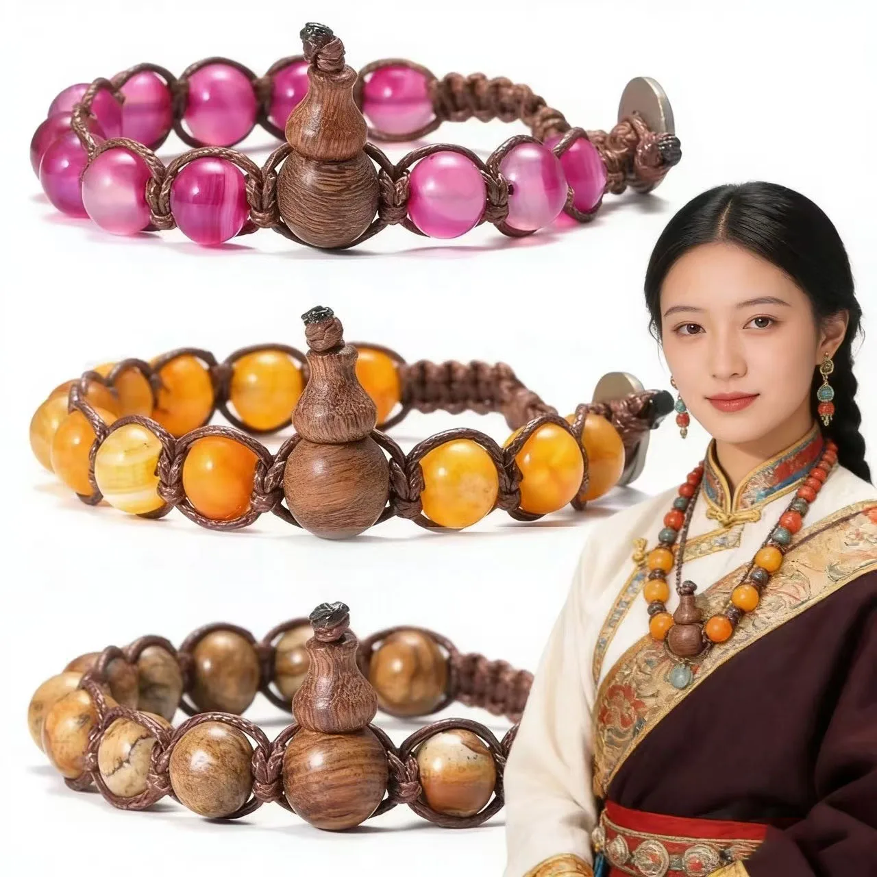 Bracelet innovant Original série tibétaine Bracelet de perles de bouddha Bracelet masculin de guérison d'âme pour femmes hommes en gros