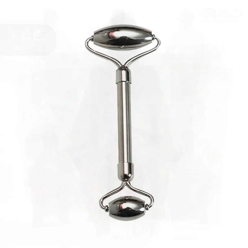 Vara de beleza de rolo de metal de ponta dupla, levantamento facial, bastão de massagem de aço inoxidável para aperto da pele e anti-envelhecimento