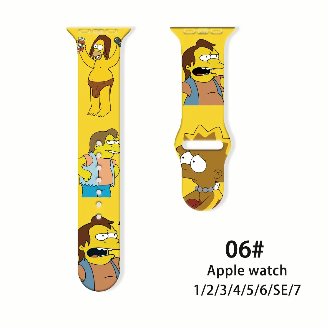 Cartoon Cute Simpson Silicone Strap For Apple Watch Band 41mm 45mm 44mm 42mm 40mm 38mm Bracelet For iWatch SE 7 6 5 4 3 2 1