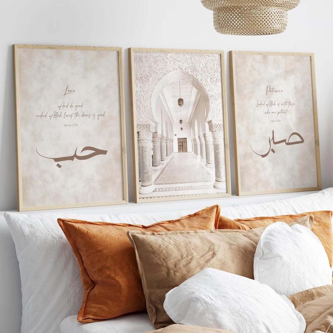 Modern,Religion Islamic  Calligraphy Quran Love Sabr Wall Art Print Canvas Painting Poster Picture For Living Room Home Decor