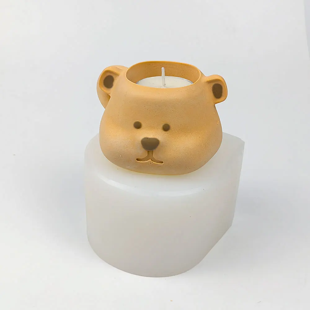 

DW0424 PRZY Mould Silicone Wedding Birthday Bear Candle Mold 3D Animal Bear Head Cup Soap Molds Clay Resin Moulds