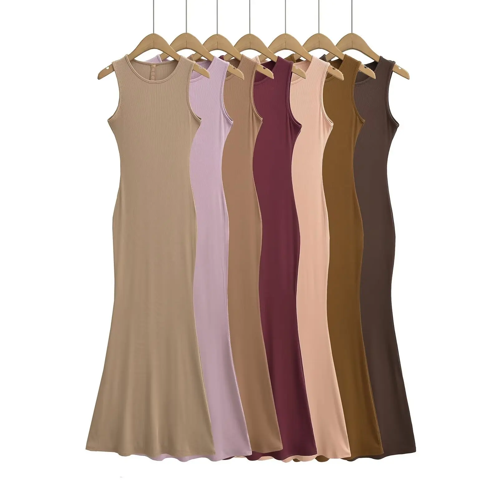 

Sexy Slim Fit and Slimming Vest Dress Summer Women's Solid Color Hip Hugging Fishtail Dress