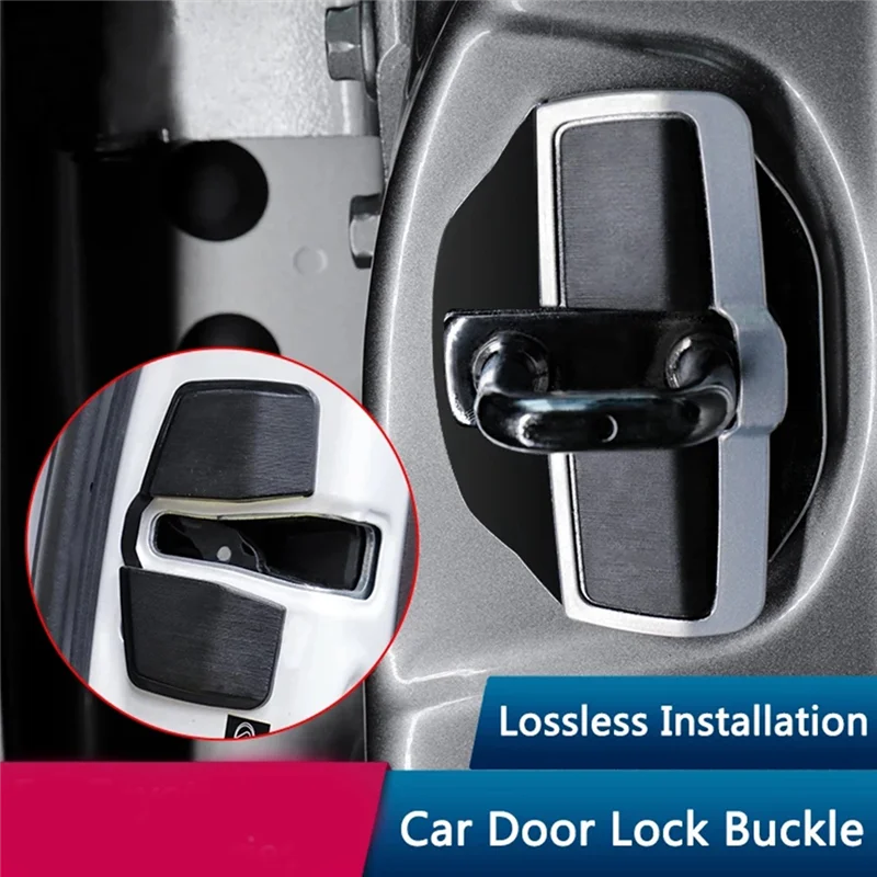 

2Set Car Door Lock Buckle Upgraded Stabilizer Cover Latches Stopper For-- Series Eliminate Abnormal Space