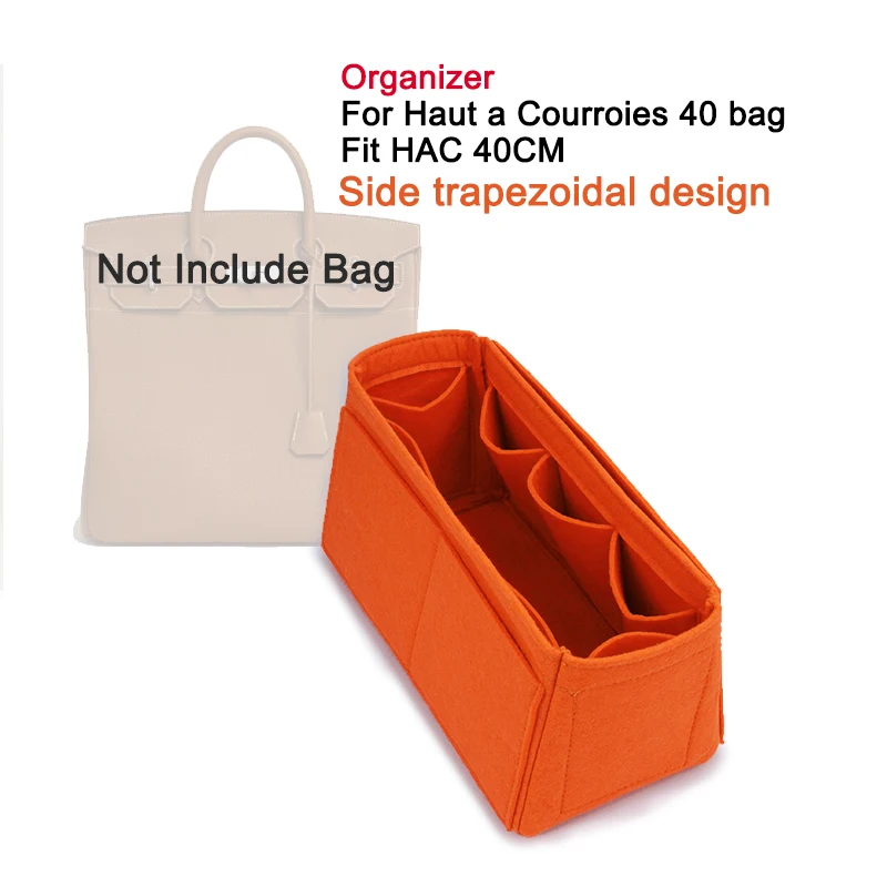 Insert Organizer For H Haut a Courroies 40 bag , Tote Organiser , Women Handbag Inner Purse Liner Keep Shaper Fit HAC 40 Bag