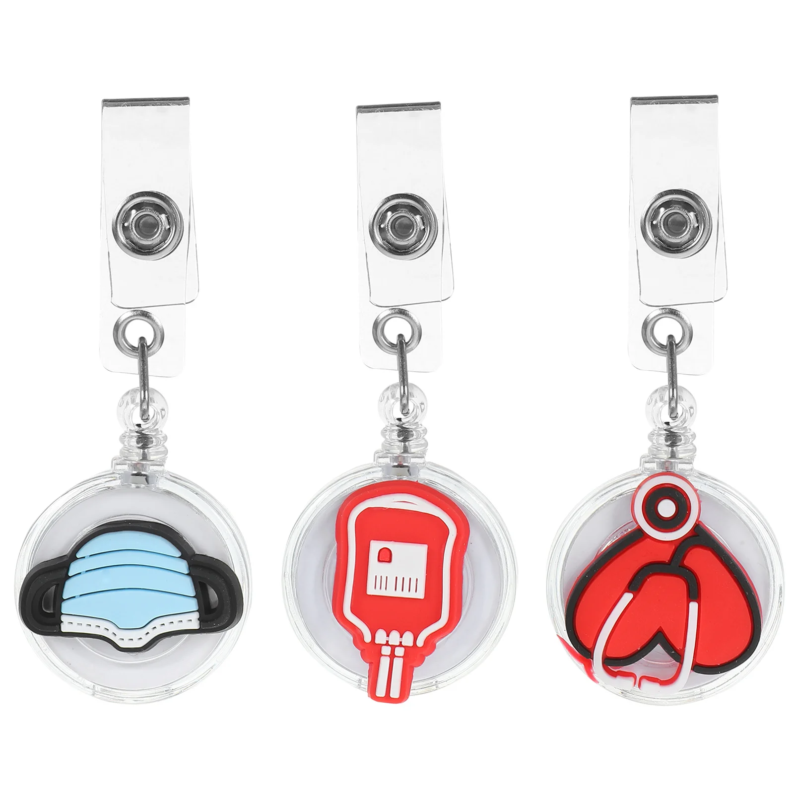 

3Pcs Chest Card Clips Retractable Badge Holder for Nurses Doctors Medical Staff Id Tag Carrier Portable Work Accessory Nurse