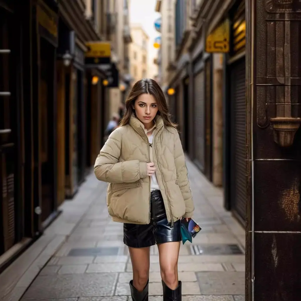 

Женская короткая куртка на хлопковой подкладке, легкая теплая корейская модная зимняя верхняя одежда с воротником-стойкой, стильное повседневное пальто для маленьких детей