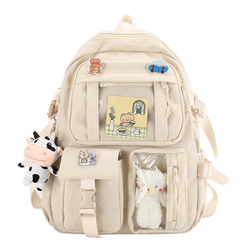 Nueva versión coreana, bolso de estudiante, mochilas escolares Kawaii informales para exteriores, mochila de moda de estilo Original para niñas