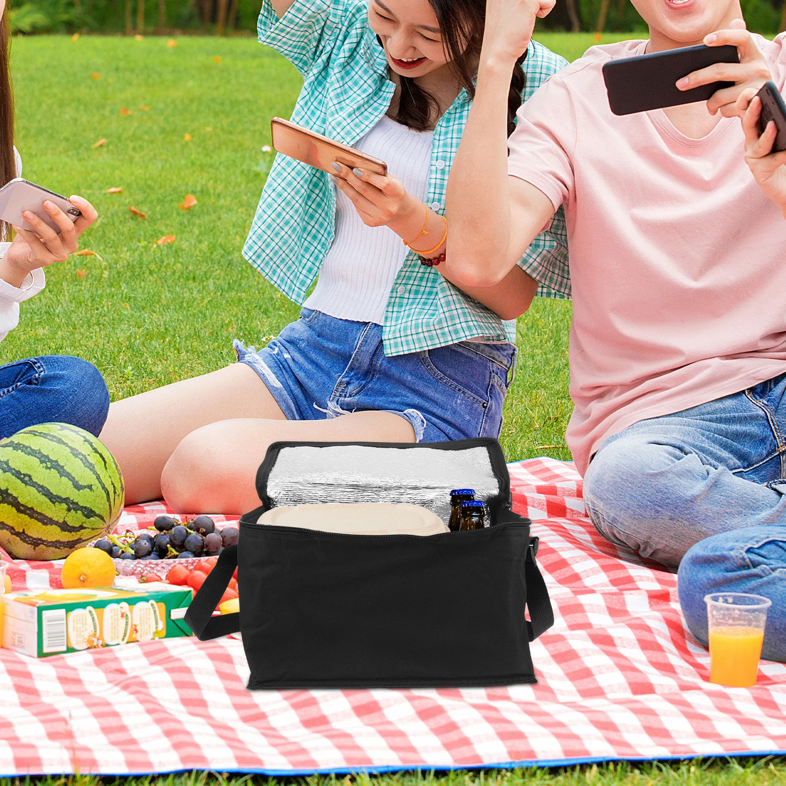 

28*14* Oxford Cloth Insulated Lunch Bag Portable Heat Preservation Tote Picnic Camping Reusable Lightweight Outdoor Work