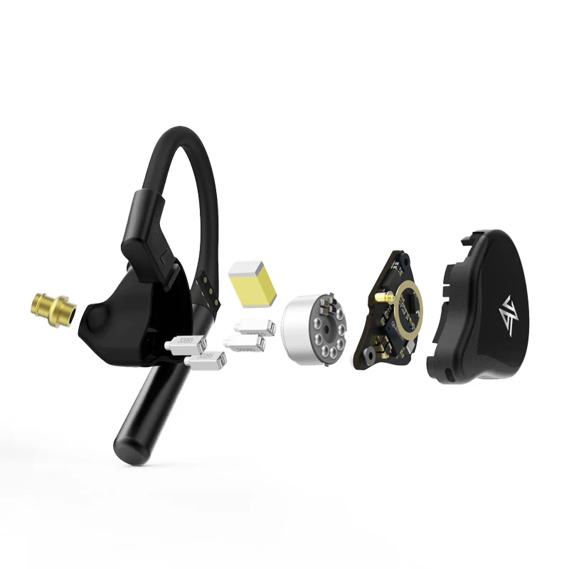 KZ E10 TWS earphone BT 5.0, Headset olahraga Hybrid dengan kontrol sentuh nirkabel 1DD + 4BA, peredam bising dan Bass