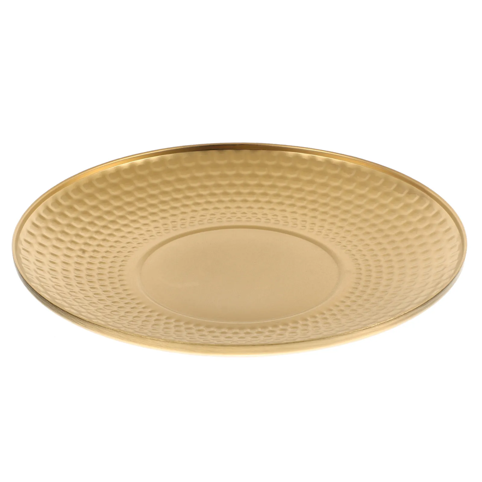 Premium Stainless Steel Dinner Plate Retro Design Multi Purpose Food Serving Tray for Dessert Fruit Appetizer Steak and Pasta