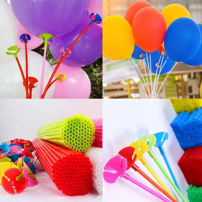 25pcs/set 28cm 32cm Balloon Stick Pole Plastic Rods Holder Cup Birthday Party Christmas Wedding Balloons Decoration Accessories