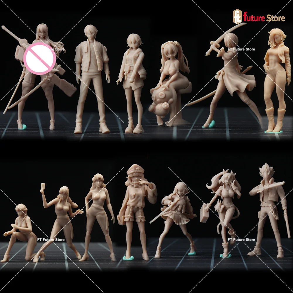 In Stock 1/64 1/43 Anime Characters Male Girls Scene Miniatures Figures Diorama Model Mini Dolls Micro Photograph Props Display