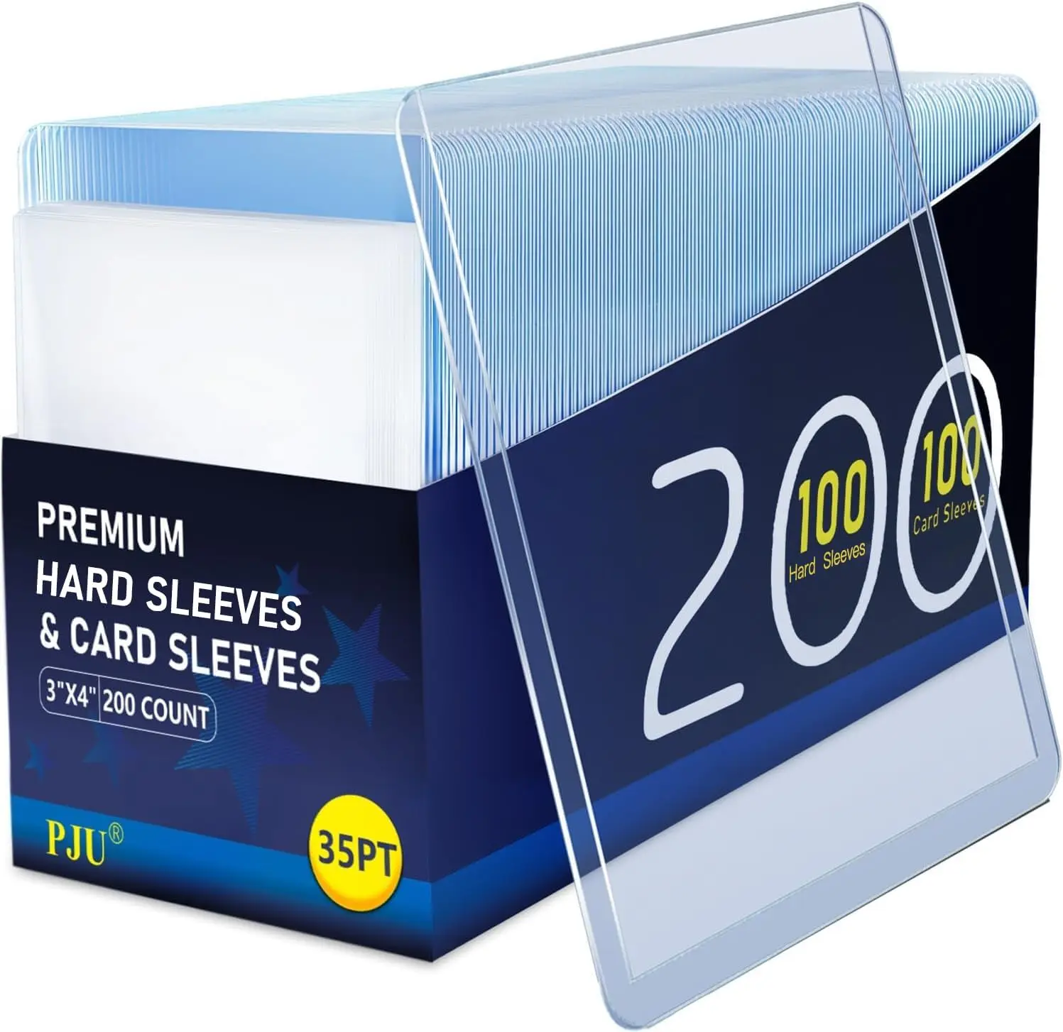 

200 Premium Card Sleeves: 100 Hard + 100 Soft, 3"x4" Protectors for Trading, Sports, and Game Cards