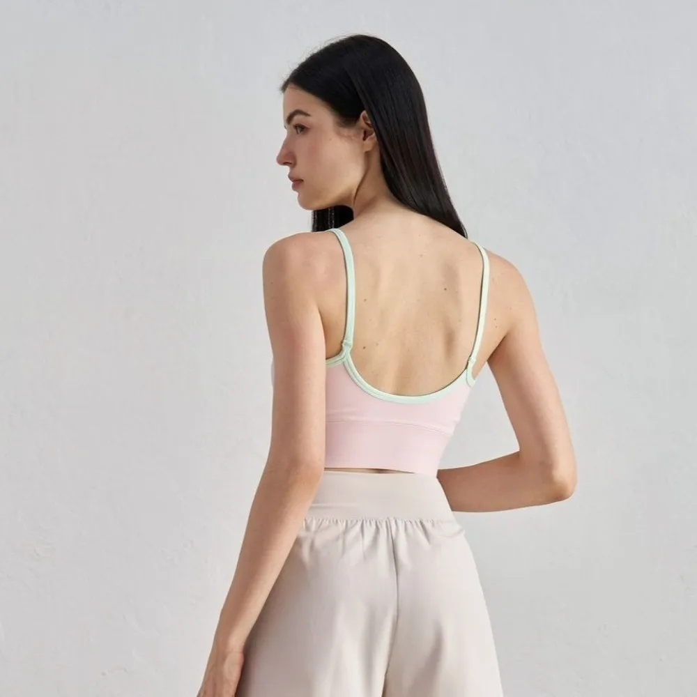 

Спортивный жилет контрастного цвета, дышащее нижнее белье для йоги, удобный влагоотводящий спортивный бюстгальтер для фитнеса