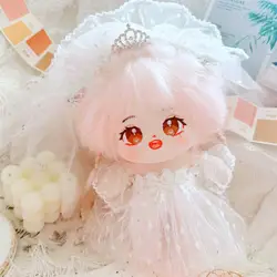20cm Cute Idol Plush Doll Wear Wedding Dress 4pcs Suit DIY Clothes Accessory No Attribute Stuffed Cotton Naked Dolls Soft Girls