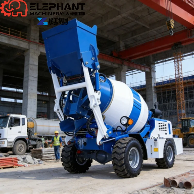 Self Loading Concrete Mixer Truck 3.2m³ Large Bucket Capacity High Efficiency On Site Concrete Mixing Production Equipment
