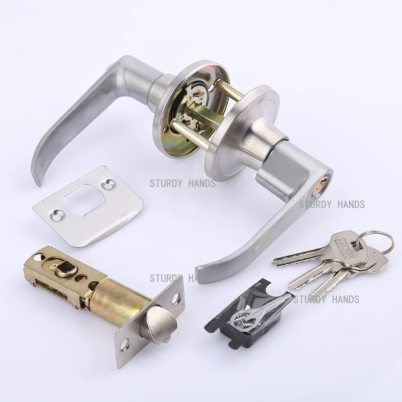 

Замок с тремя стержнями из нержавеющей стали, универсальный дверной замок с медным сердечником для ванной комнаты