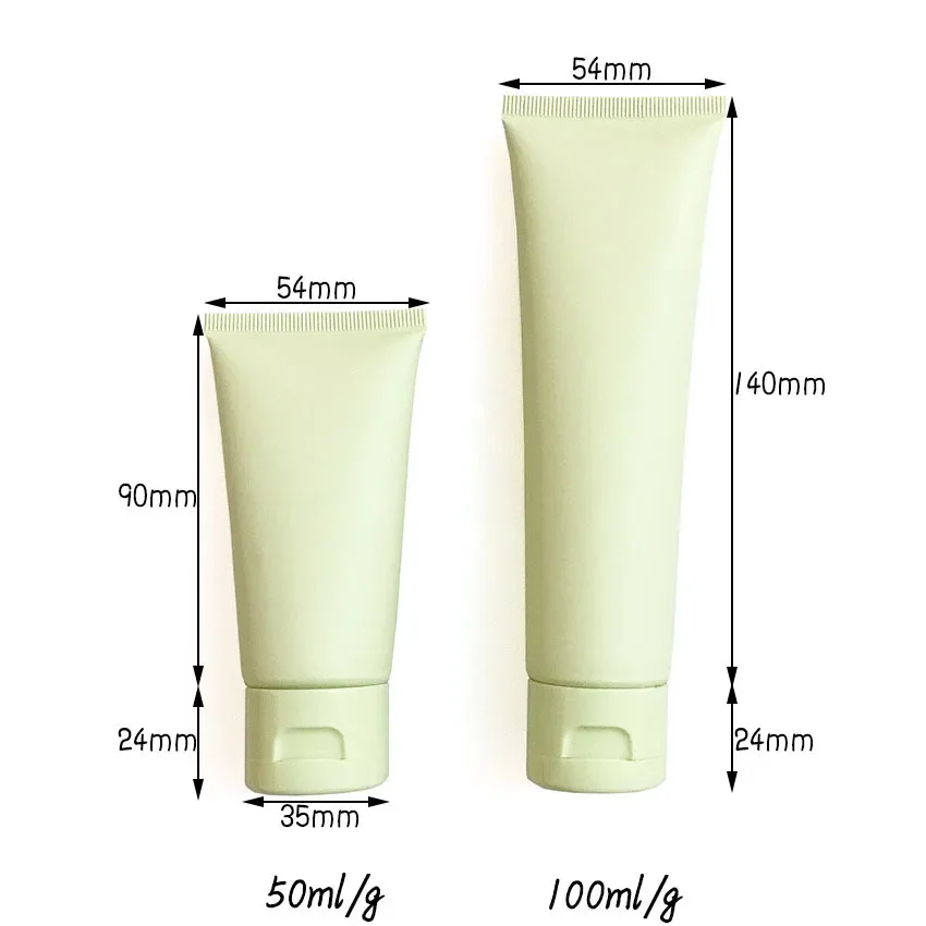 50g 100g Cosmetic Hose Green Frost Matte Facial Clean Cream Empty Bottle Plastic Squeeze Container Lotion Soft Tube Wholesale