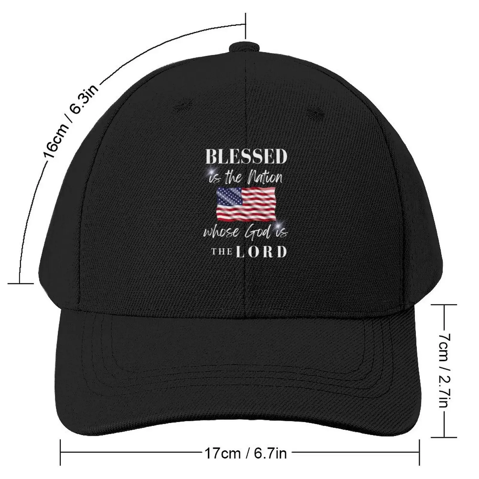 Blessed is the Nation Whose God is The LORD Baseball Cap Sun Hat For Children Golf Hat Man Caps For Men Women's