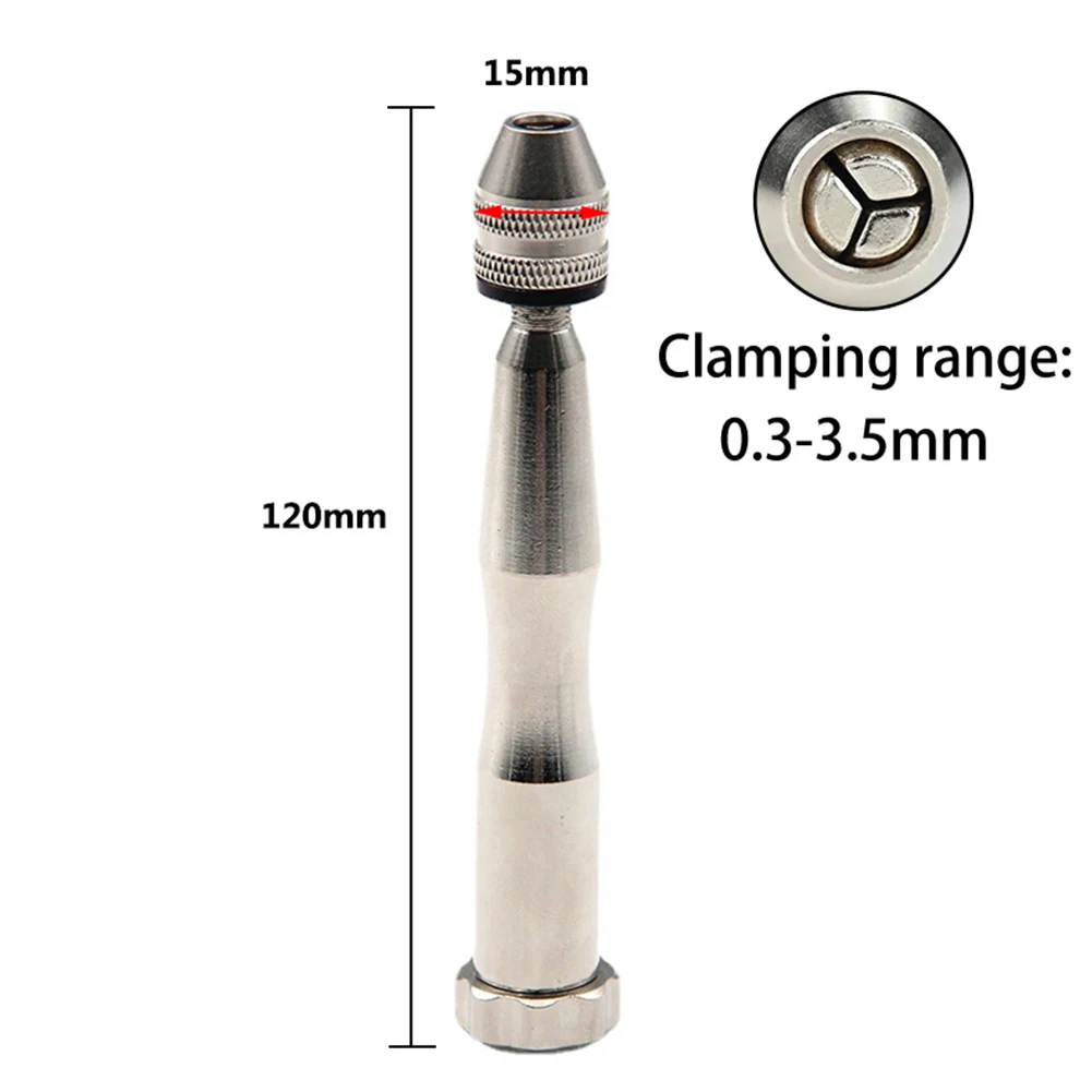 

Tool Hand Drill 0.3-3.5mm 120*15mm Jewelry Manual Drill Metal Silver Watch Making 1pcs Chuck Crafts For Making