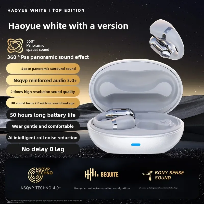 Non-in-ear clip-on-ear Bluetooth headset Wireless noise reduction sports Open ear clip-on large-battery long-battery headset