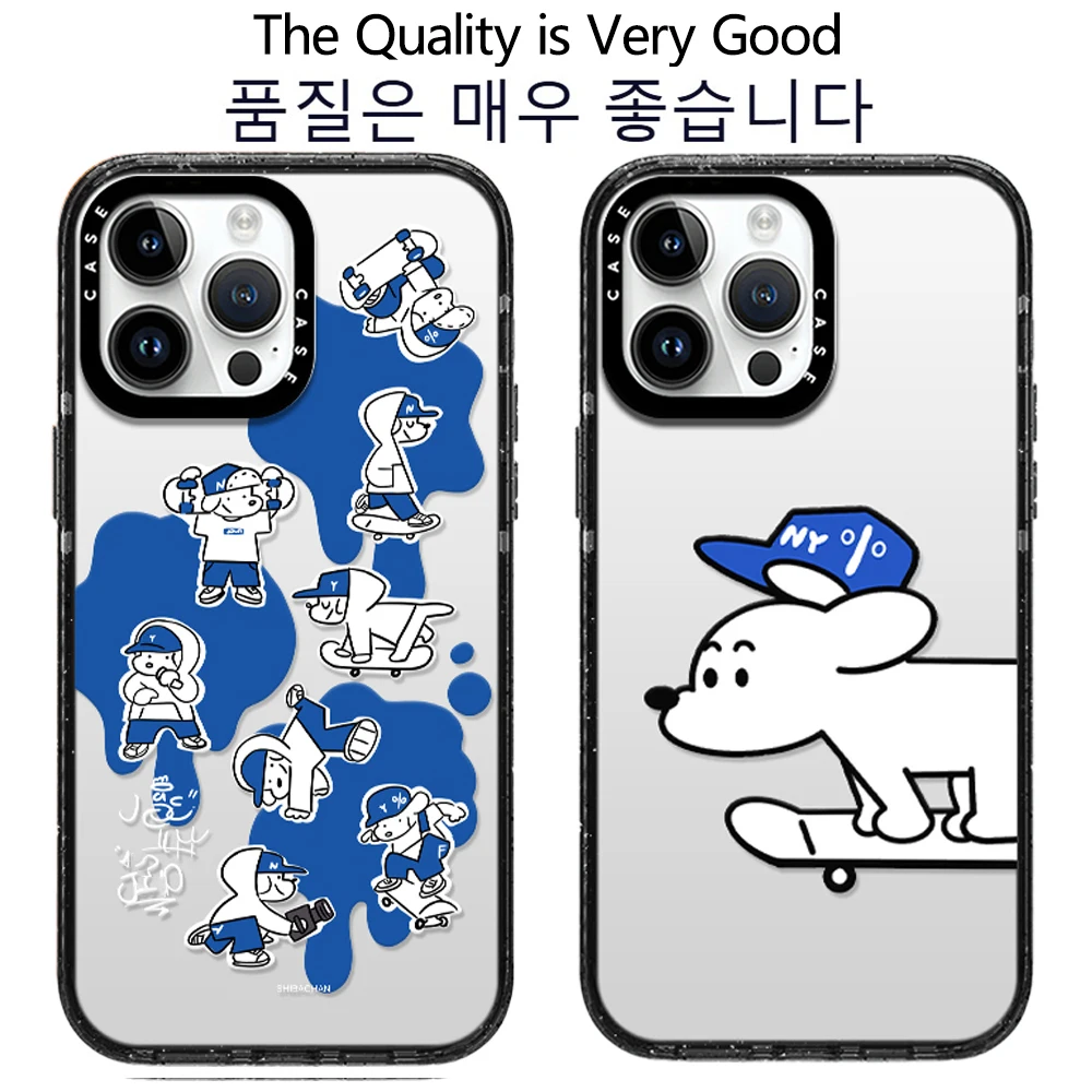 

Милый крутой белый щенок с рисунком скейтборда, акриловый чехол для телефона MagSafe для iPhone 16, 15, 14, 13, 12, Max 15 Plus, противоскользящий чехол