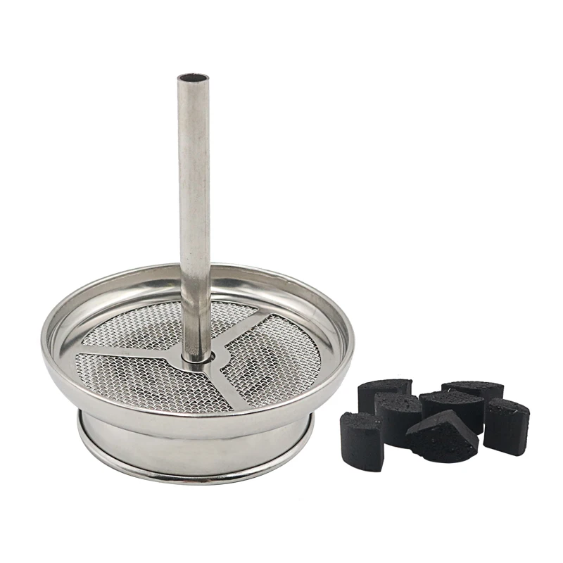 

Stainless Steel Hookah Shisha Heat Management System Charcoal Holder without Handle Bowl Cover Tongs Shisha Accessories