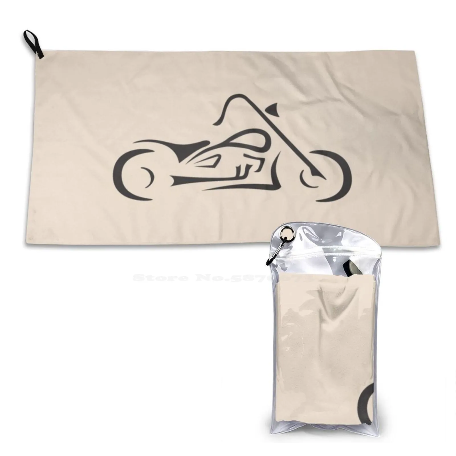 Motorcycle Line Drawing Bike 3D Print Pattern Towel Soft Towel Gang Member Motorcycle Motorbike Bikers Club Calligraphy Lover