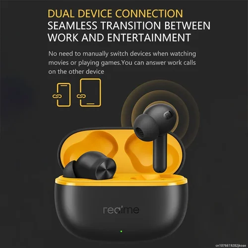 Imagen 2 del producto Realme Buds T200 Lite auriculares inalámbricos verdaderos AI llamada reducción de ruido auriculares Bluetooth 5,4 estéreo HiFi auriculares para ciclismo 600mAh
