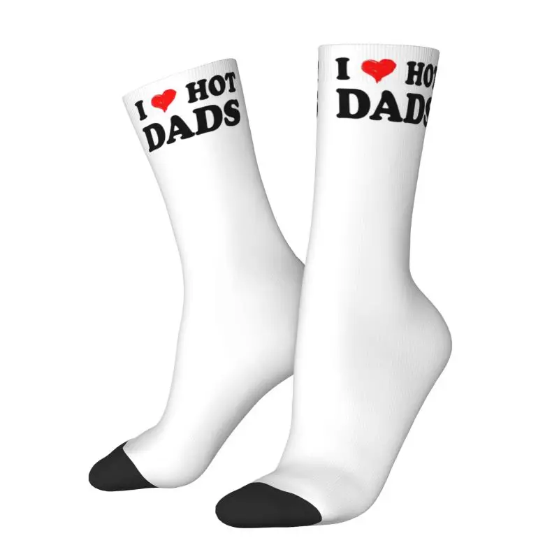 

Носки Kawaii с принтом I Love Hot Dads для мужчин и женщин эластичные летние осенние зимние