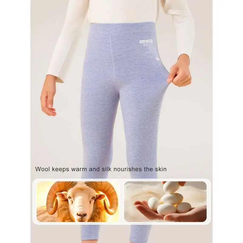 

Kids Autumn Winter Sportwear Outdoor Underwear Clothing 6-16 Years Children's Boys Girls Plush Leggings