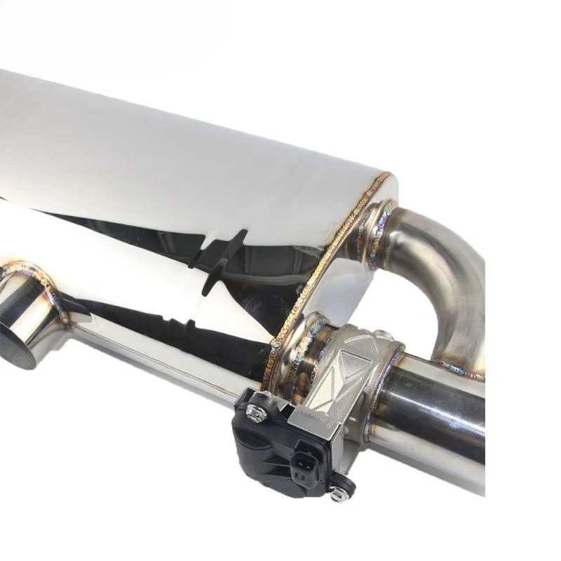 304 الفولاذ المقاوم للصدأ خمار ماسورة العادم 51 مللي متر 63mm70mm76mm كاتم الصوت الإلكتروني صمام التحكم كاتم صوت العادم