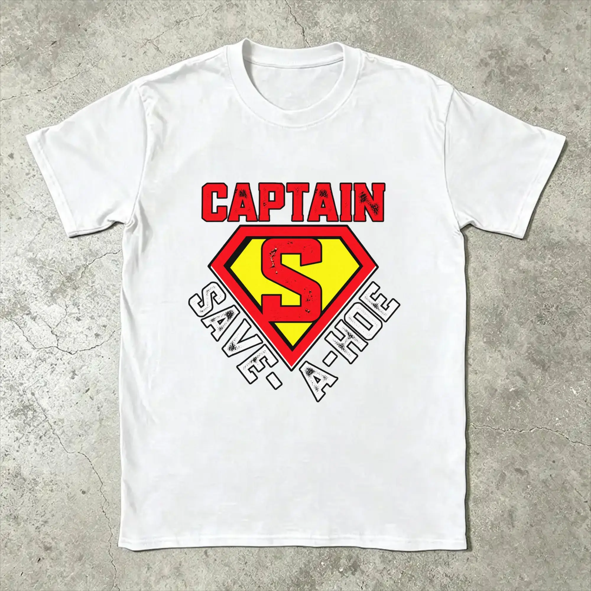 Funny Captain Save a Hoe T Shirt for Men Pure Cotton Funny T-Shirts O Neck  Tee Shirt Short Sleeve Clothes Plus Size