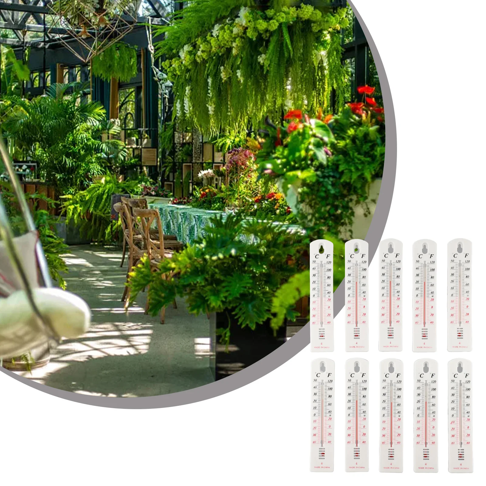 Easy To Install Garden Yard Thermometer Meter Gauge Plastic Room White High Quality Humidity Levels Indoor Outdoor