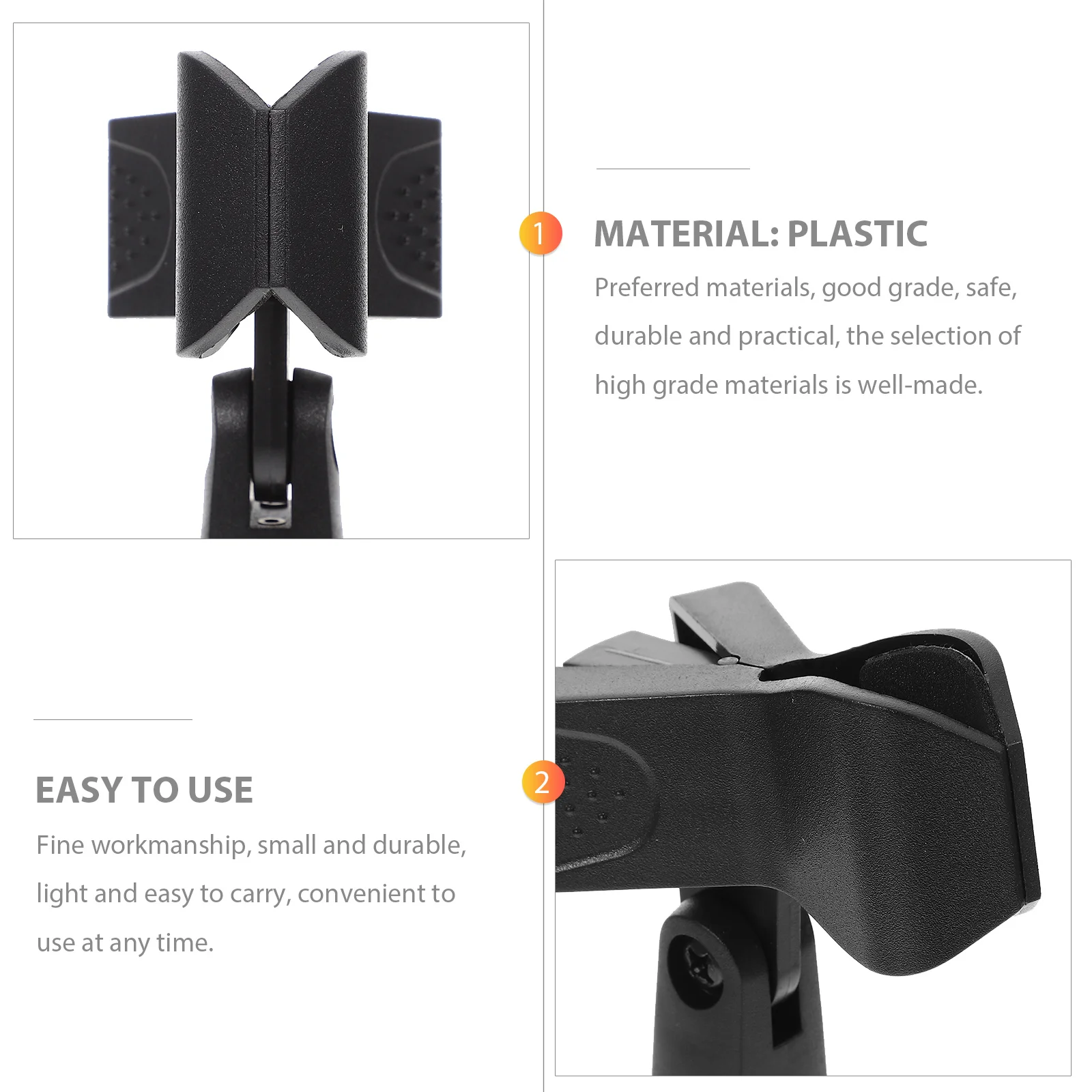 

4Pcs Microphone Clips High Grade Material Portable Lightweight Durable Adjustable Clip for Most Microphones Mic Stand Clip