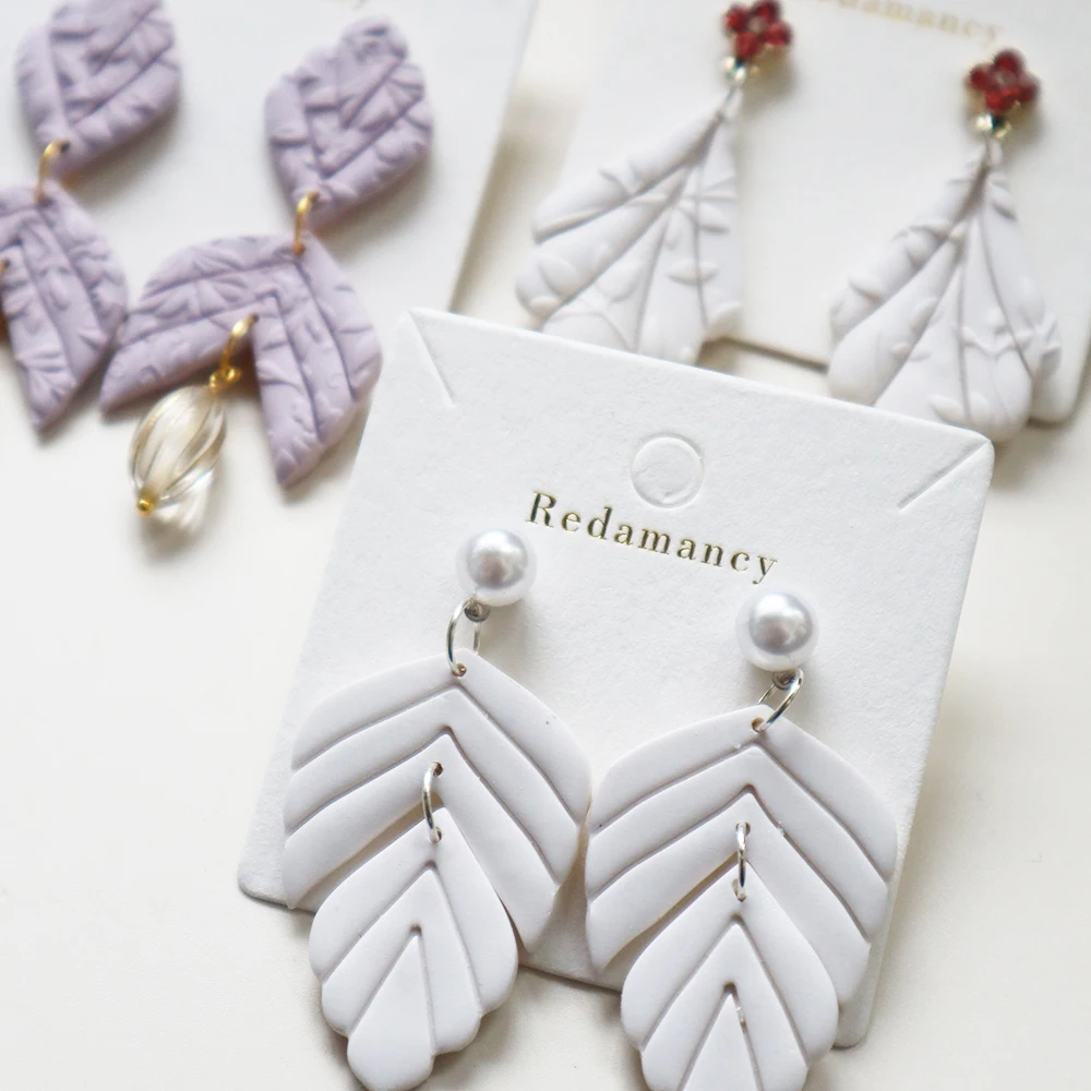 

Polymer Clay Earrings Geometry Leaf Dangle Earrings for Women Girl Trendy Handmad Wedding Bride Bridesmaids Earring Jewelry Gift