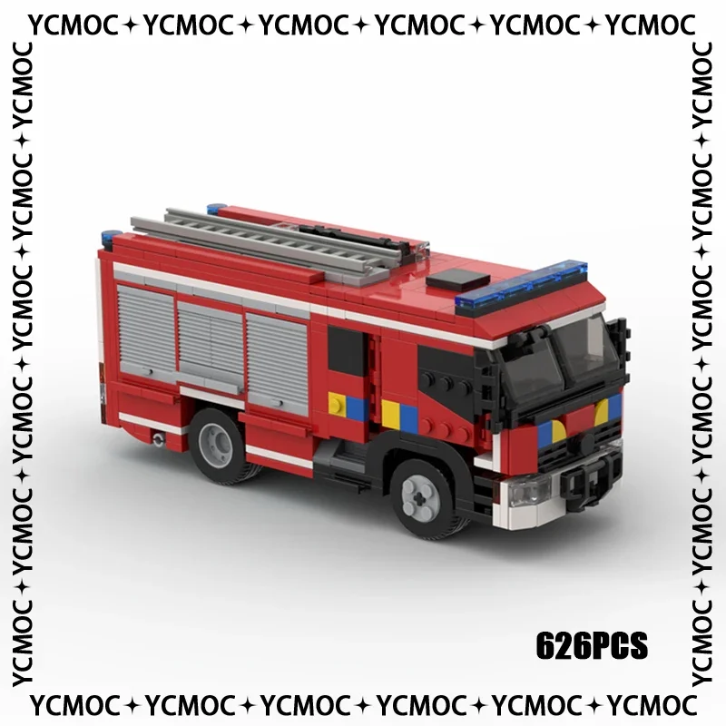 

Car Series YcMoc Building Blocks Belgian Fire Truck Engine Model Technology Brick Brand-name Vehicle DIY Toy For Child Gifts