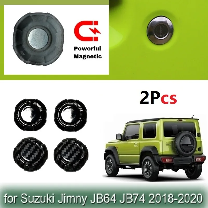 2PCS Magnetic Car Door Key Hole Decoration Cover Trim Door Lock Cover For Suzuki Jimny JB64 JB74 2019 2020 2021 Car Accessories