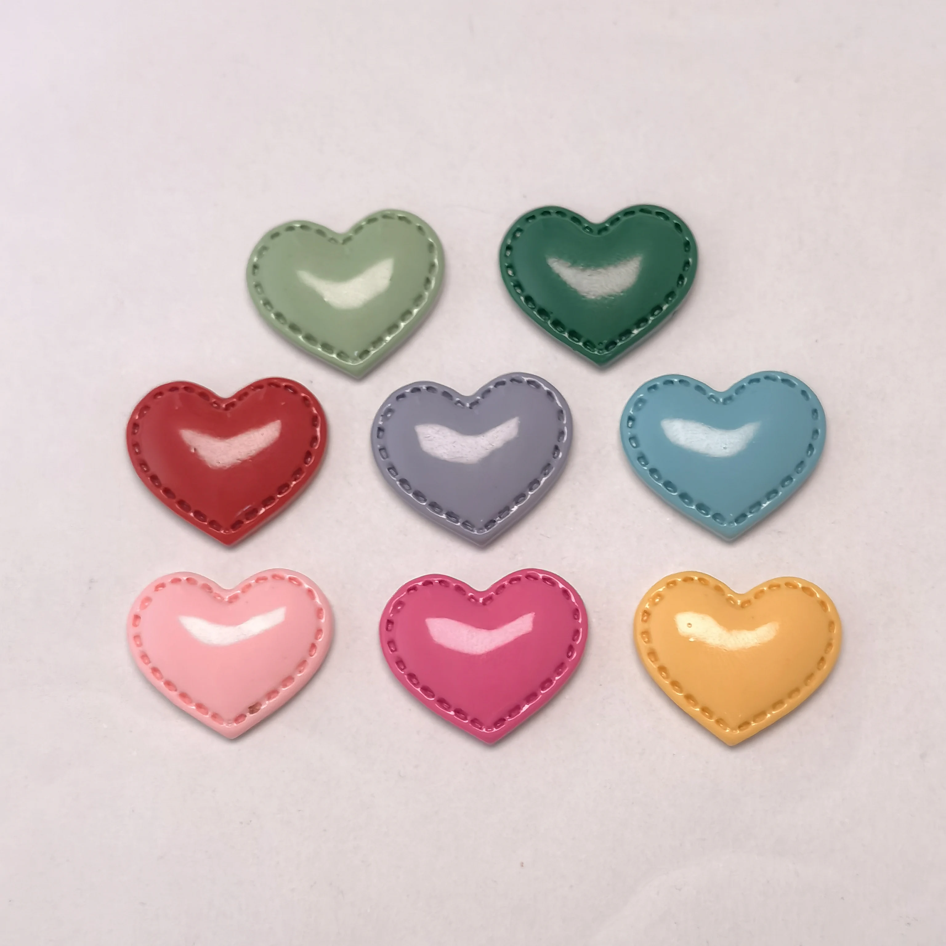 Cute Colorful Heart-Shaped Resin Flat Back Cabochon Fit Phone Deco Parts Embellishments For Hair Bows Accessories