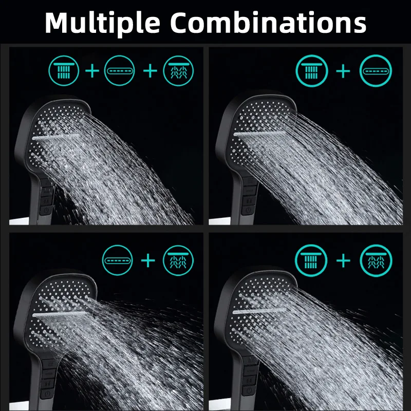 Imagem -04 - Water-saving Pressurizado Cabeça de Chuveiro Portátil Universal Banheiro Modos 13cm Painel Grande Cuidados com a Pele Durável