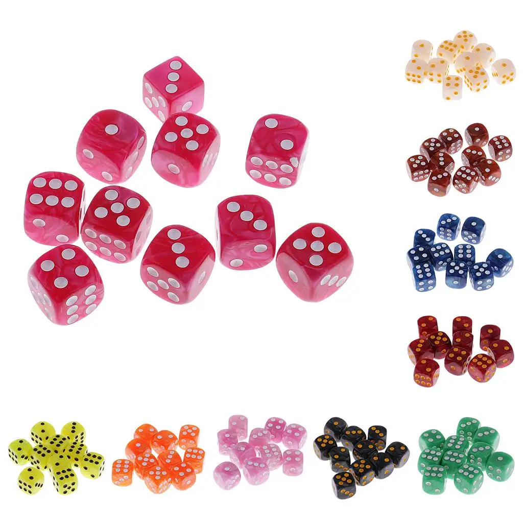 Digital Dices Set White Plastic Gaming Dice 16mm D6 for Role Playing RPG Dungeons and Dragons Board Game