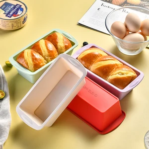 1/4 Buah Cetakan Silikon Persegi Panjang Rumah Tangga Cetakan Roti Panggang Permen Roti Paskah Perlengkapan Dapur DIY Alat Pembuat Roti Kue Alat Memanggang Pan 10 cetakan kue penjualan terbaik persegi - №