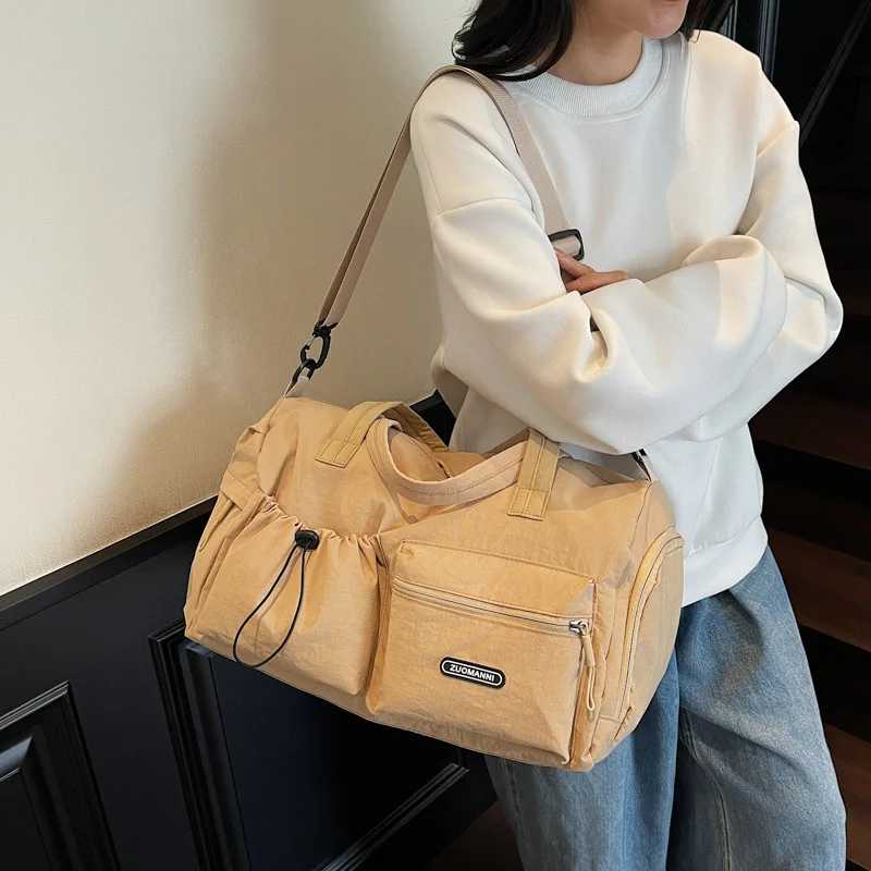 Multi-functional Large Diaper Bag INS Simplicity Solid Color Maternity Sports Short Travel Organizer Bag Spacious Carryall Bag