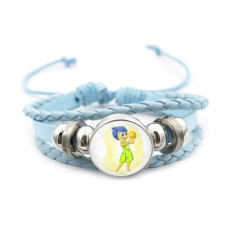 12Styles Disney Inside Out 2 Bracelet Blue Ladies\' Jewelry Gifts Knitted Leather Jewelry Accessories Fashion Jewelry Bracelets