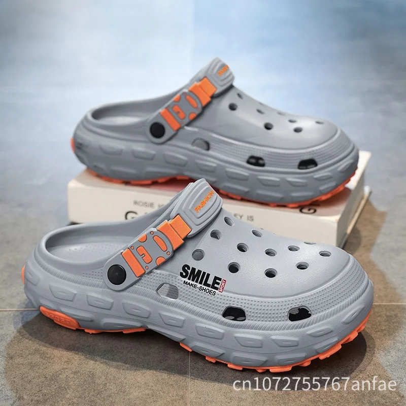 

Летние модные мужские шлепанцы из ЭВА для отпуска, пляжные повседневные стильные тапочки, садовая обувь, легкие и прочные