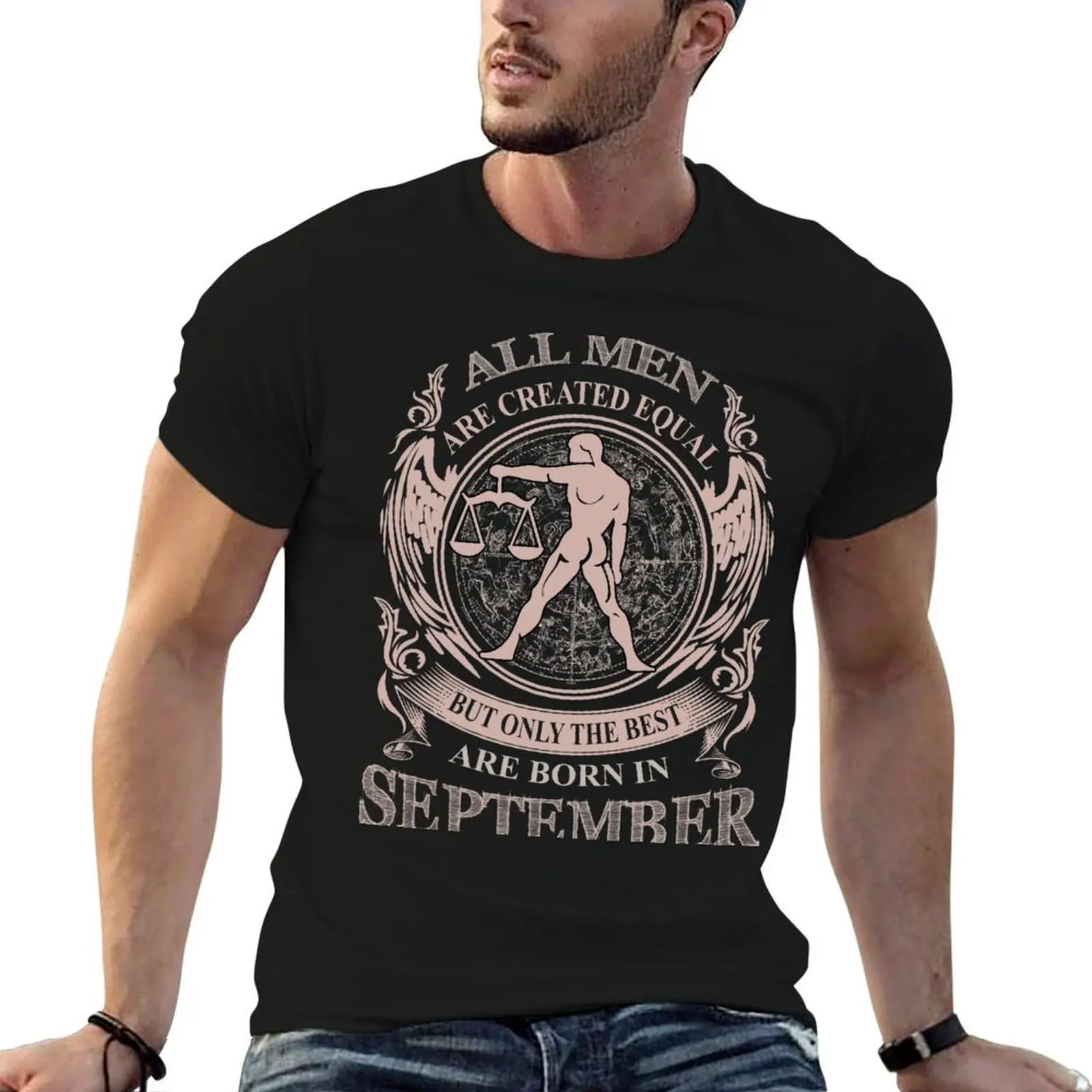 All men are created equal but only the best are born in September Libra T-Shirt t shirt man plain T-Shirt